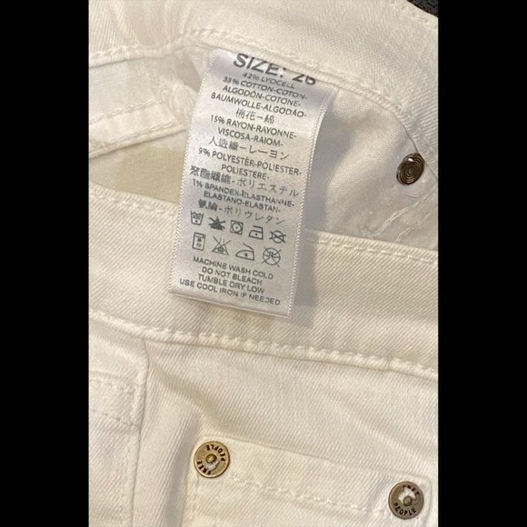 Free People High Rise White Jeans - Picture 8 of 9